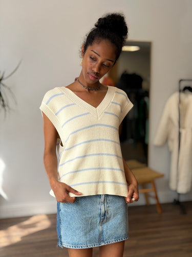 Reformation Janey Stripe Knit Vest, Small