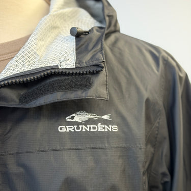 Grundens Black Lightweight Rain Jacket, Men's Large