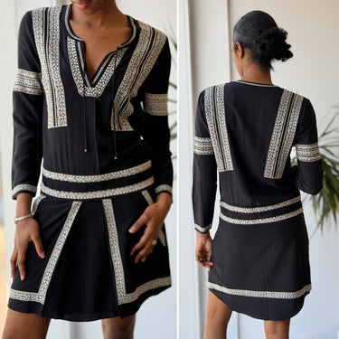 Veronica Beard NWT Ignacio Embroidered Dress in Black, 0