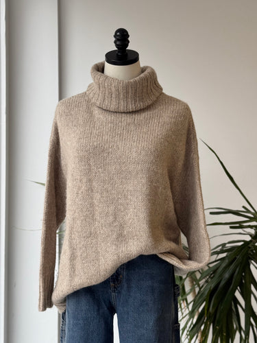 Jenni Kayne Alpaca Cocoon Turtleneck Sweater in Oatmeal, XXSmall
