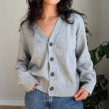 Everlane Grey Knit Cardigan, Medium