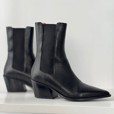 Flattered Black Sandra Leather Boots, 36