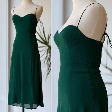 Reformation Juiette Midi Dress in Emerald, 0