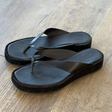 Reformation Black Flip Flop Sandals, 9