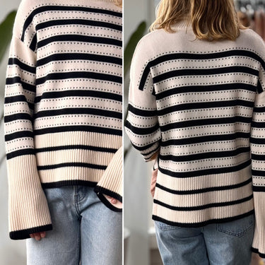 La Ligne NWT 100% Merino Wool Striped Turtleneck Sweater, XSmall