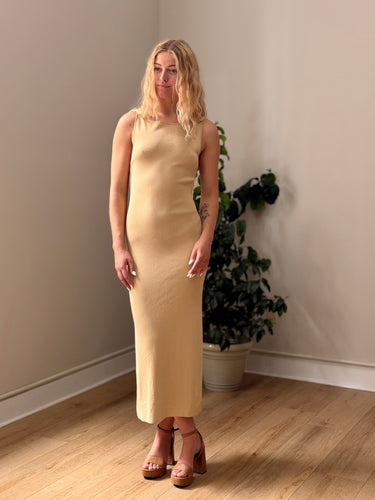 Dissh Beige Knit Maxi Dress, AUS Large