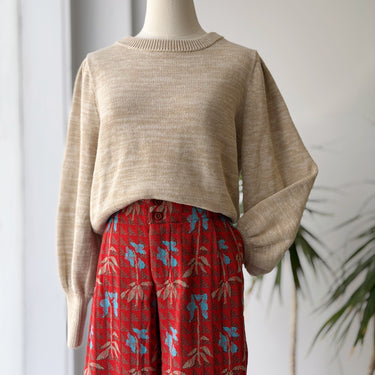 Curator Heather Oat Puff Sleeve Sweater, XS/S