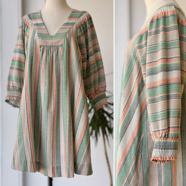 The Odells Green & Orange Striped Tunic Dress, XSmall