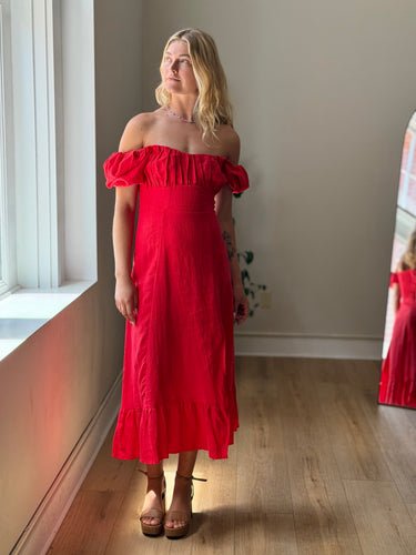 & Other Stories NWT Red Linen Dress, 6