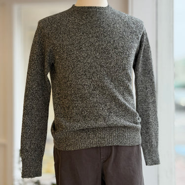 J.Crew Black & Cream Heather Lambswool Sweater, Men's Small