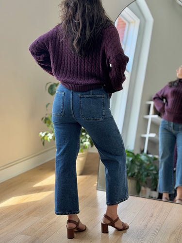 Reformation Alyssa Patch Pocket Wide Leg Jeans, 31
