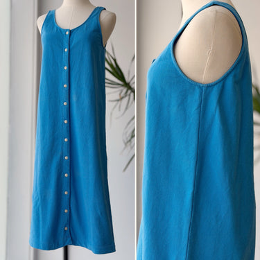 Ilana Kohn 100% Cotton Blue Button Down Dress, Small