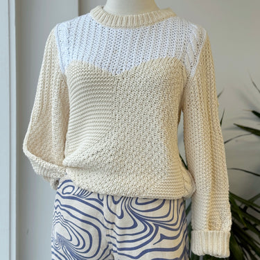 Christina Lehr Mix Knit Color Block Sweater, 1/Small