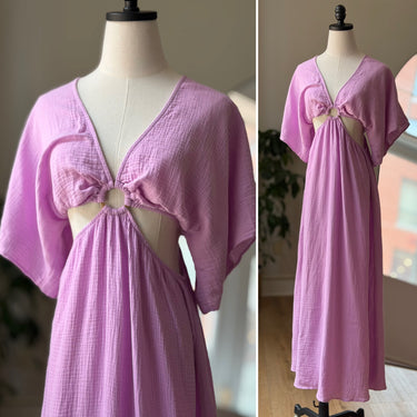 Show Me Your Mumu NWT Purple Cut Out Maxi Dress, medium