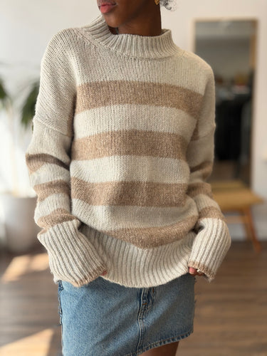 La Ligne Striped Mock Neck Sweater, Small
