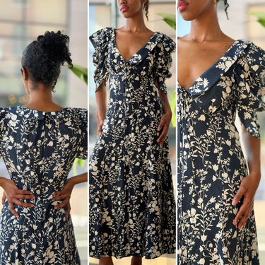 La Ligne Flora Dress in Navy Silk - AS IS, 2