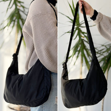 Away Featherlight Black Nylon Crescent Bag