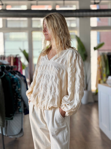 Summum Cream Textured Blouse, 40