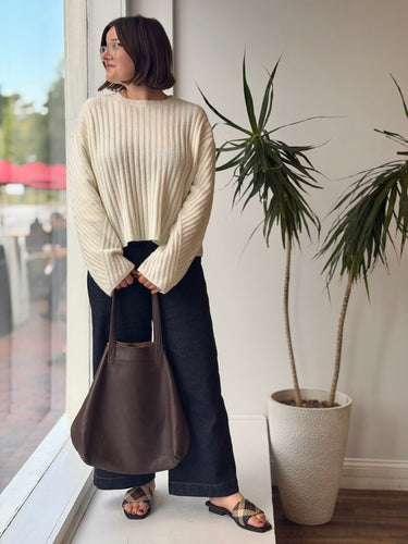 Cuyana AS IS Chocolate Leather Tote
