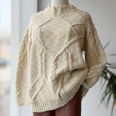 IRO Basilia Cream Cable Knit Sweater, 36/4