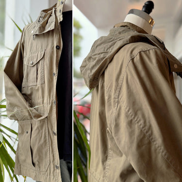 Filson Vintage Oregon Trail Tin Cloth Hooded Jacket, Men's Medium