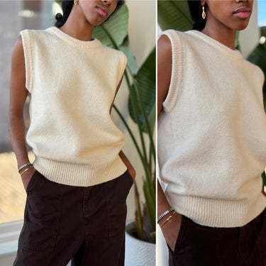 Mijeong Park Cream Knit Vest, Medium