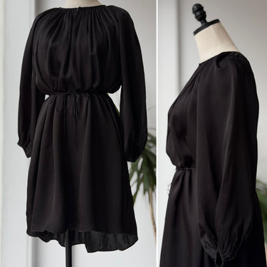 Closed Black Satiny Dress, XSmall