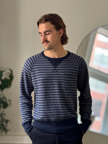 Todd Snyder x Champion Navy Stripe Sweater, Men's Medium