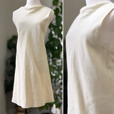 Dissh Ecru Linen Blend Shift Dress, 8