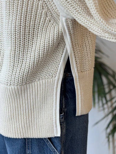 Helmut Lang Chunky Cream Turtleneck Sweater, P/XSmall