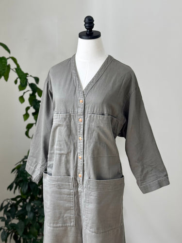 Ilana Kohn Gray Cotton Coveralls, XS