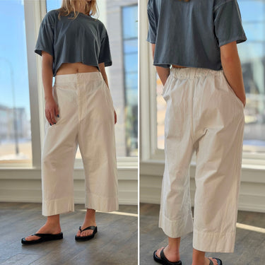 Lauren Manoogian Ivory Cotton/Linen Cropped Pants AS IS , 3