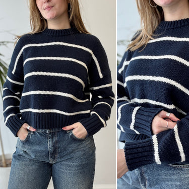 Jenni Kayne Navy & White Stripe Chloe Sweater, XSmall