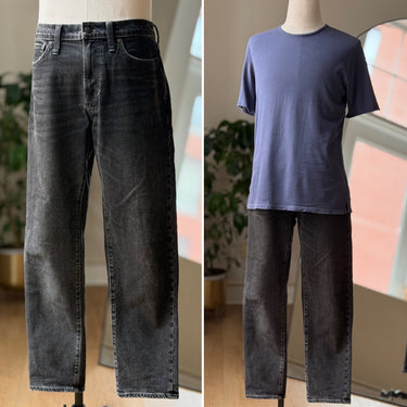 Madewell Black Relaxed Taper Jeans, Men's 33 x 32