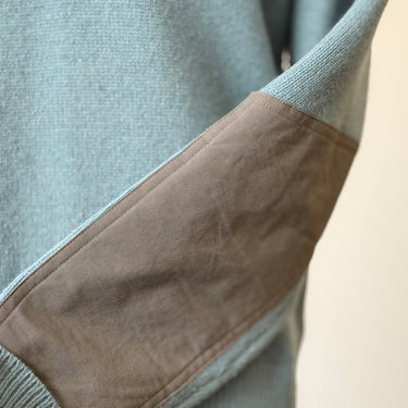 LL Bean Merino Wool Blue & Gray Patch Sweater, Men's Medium