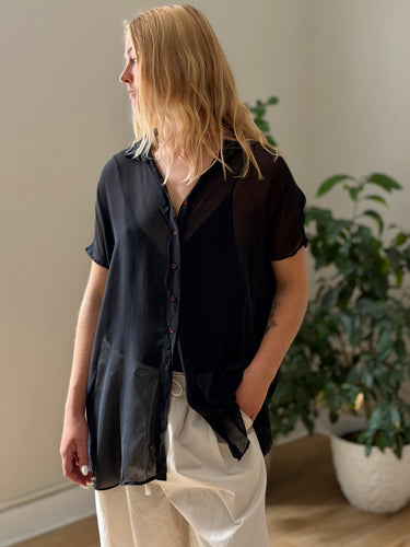 Ali Golden Sheer Black Top, Small