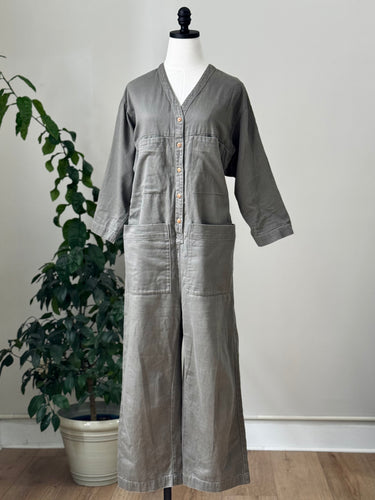 Ilana Kohn Gray Cotton Coveralls, XS