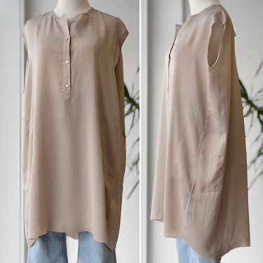 Acne Beige Raw Hem Sleeveless Tunic, 36/4