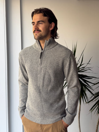 Rodd & Gunn Gray Wool Half Zip Pullover, Men's Large