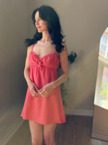 Reformation Ryland Linen Mini Dress in Pink, 4