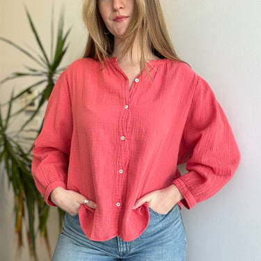 Xirena Salmon Gauzy Button Up, Medium