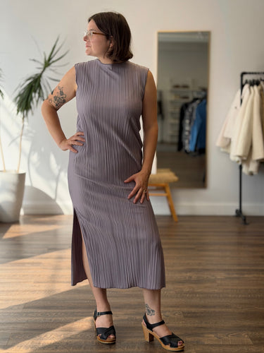 Anine Bing Lilac Plisse Midi Dress, XSmall