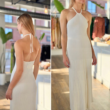 Dissh NWT Ola White Halter Knit Dress, Small