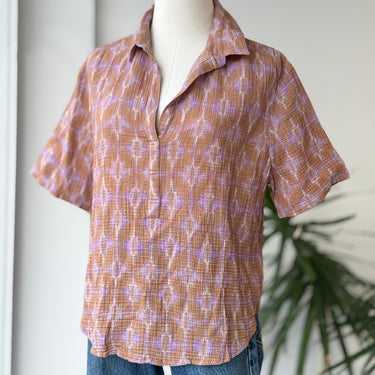 Xirena Gauzy Tie Dye Short Sleeve Blouse, Small