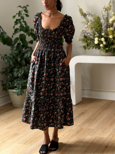 Hill House Louisa Nap Dress in Multi Berry Crepe, Small