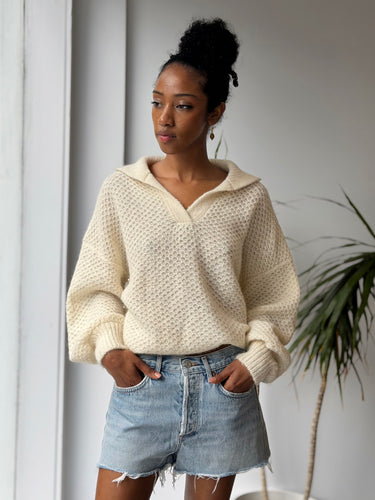 Xirena Ally Cream Polo Sweater, XSmall