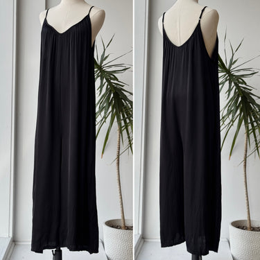 Lacausa Black Satiny Jumpsuit- altered straps, Large