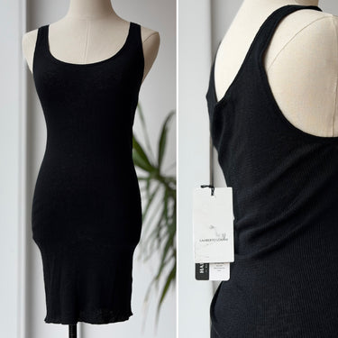 Lamberto Losani  Silk Linen Knit Dress in Black NWT Retail $310, 42 / Small