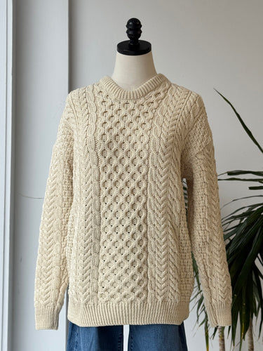 Aran Woolen Mills Irish Merino Wool Cable Knit Sweater, Small