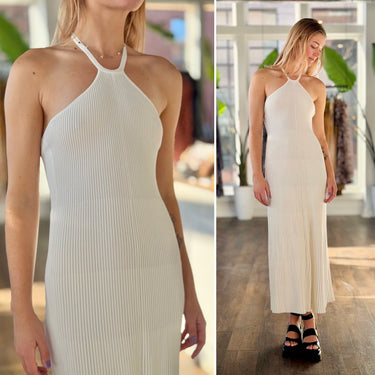 Dissh NWT Ola White Halter Knit Dress, Small